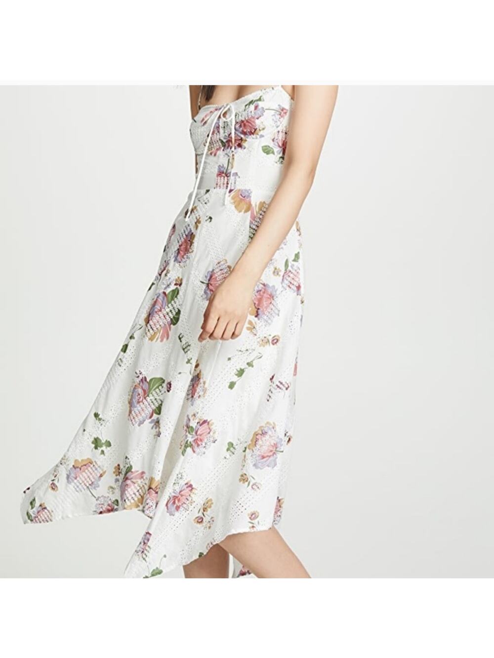 WAYF Hampshire Handkerchief Dress / floral Eyelet summer size M